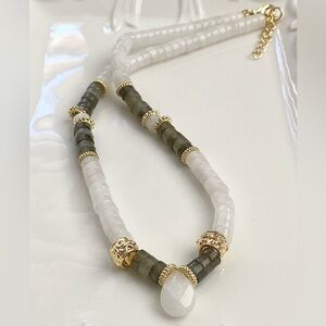GP57-Handmade Natural Labradorite And Natural Agate Necklace